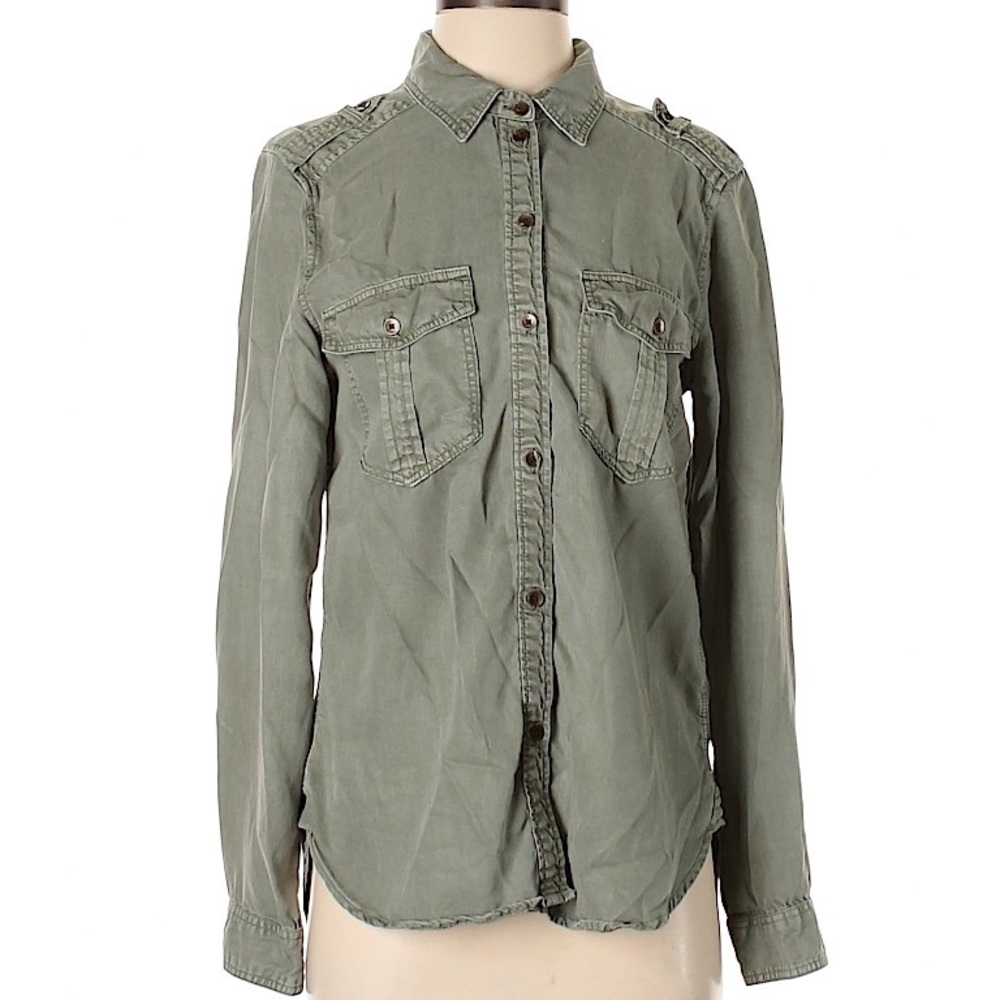 Green American Eagle Button Up